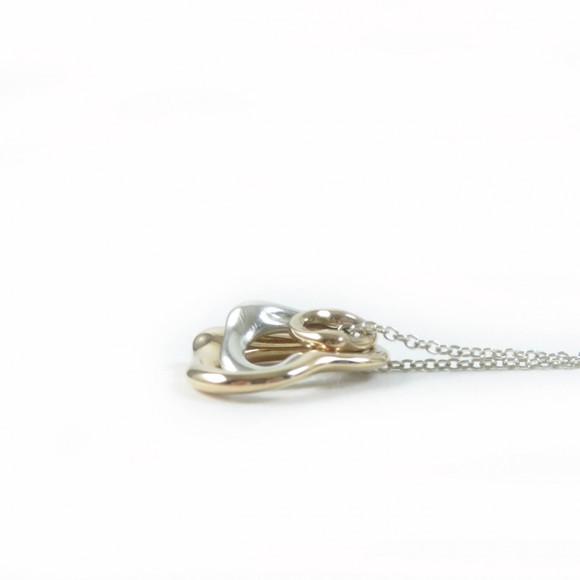 Tiffany Triple Open Heart Necklace Silver Gold